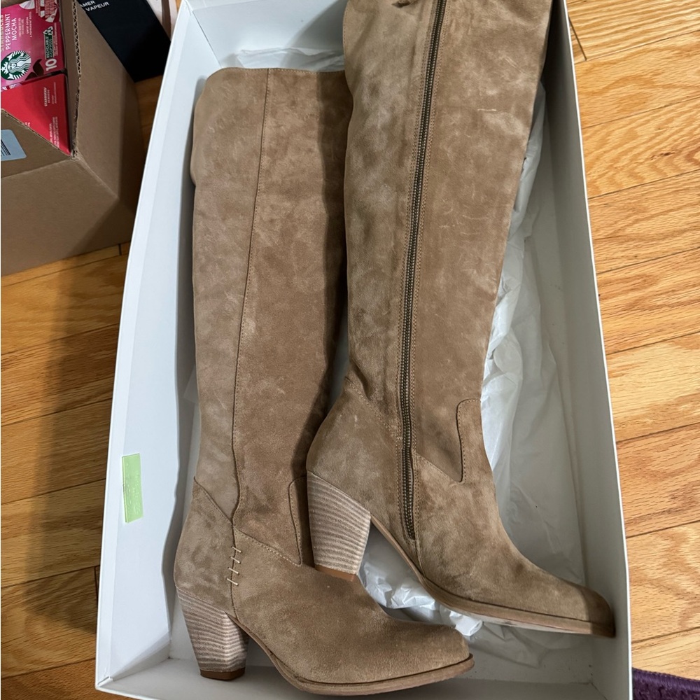 Garnet Hill over the knee suede boots